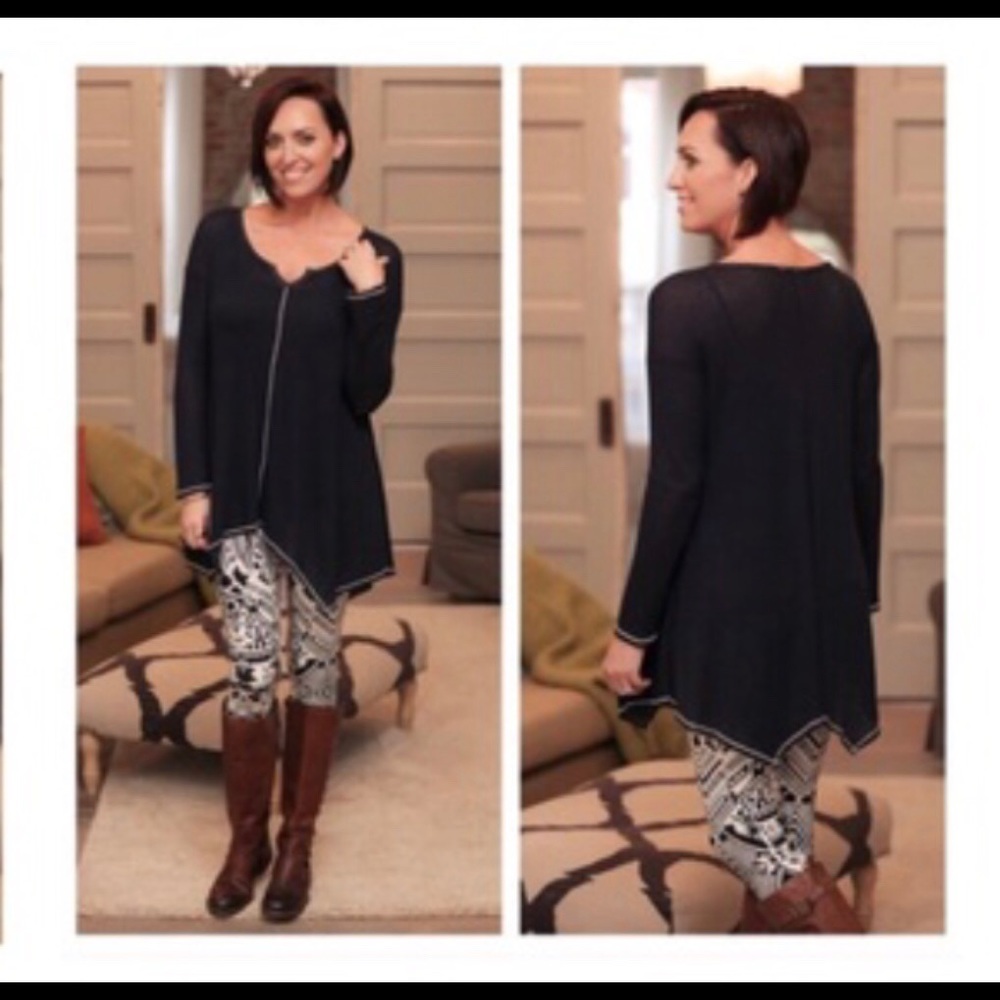 Navy Waffle Knit Tunic
